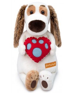 Плюшена играчка Budi Basa - Кученце Бартоломей с голямо сърце, 33 cm