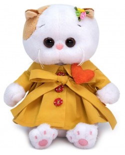 Плюшена играчка Budi Basa - Коте Ли-Ли бебе в палтенце със сърце, 20 cm
