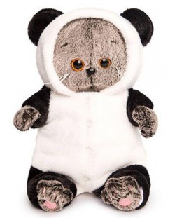 Плюшена играчка Budi Basa - Коте Басик бебе в костюм на панда, 20 cm
