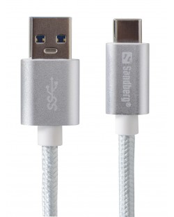 Кабел Sandberg - Excellence USB-C 3.1/USB-A 3.0, сребрист