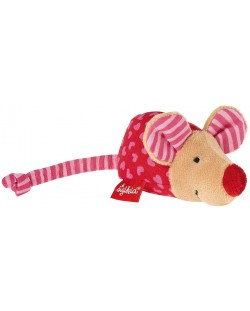 Бебешка дрънкалка Sigikid Grasp Toy – Розова мишка, 8 cm