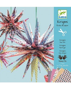 Творчески комплект за киригами Djeco - Хартиени звезди