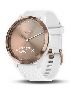 Смарт часовник Garmin - Vívomove HR Sport, 43mm, златист/бял