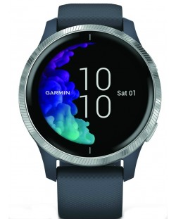 Смарт часовник Garmin - Venu, 43mm, 1.2", сребрист/сив