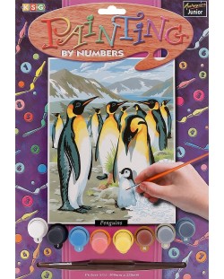 Творчески комплект за рисуване KSG Crafts - Шедьовър, Пингвини