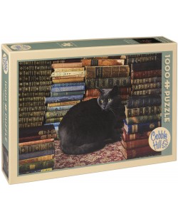 Пъзел Cobble Hill от 1000 части - Библиотечна котка