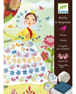 Творчески комплект за декориране с печати Djeco – Принцесите на цветята