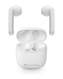 Безжични слушалки Cellularline - Aries, TWS, бели
