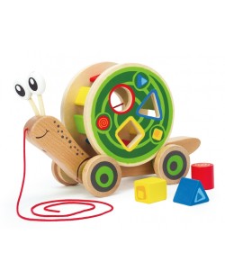 Дървена играчка за бутане Hape - Охлюв
