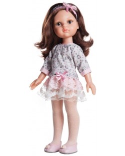 Комплект дрехи за кукла Paola Reina - Рокля на цветя с дантела, 32 cm