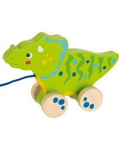 Дървена играчка за дърпане Goki - Динозавър I
