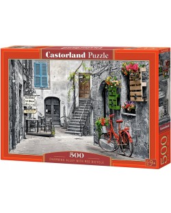 Пъзел Castorland от 500 части - Алея с червен велосипед