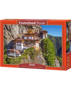 Пъзел Castorland от 500 части - Гледка от Паро Такцанг, Бутан