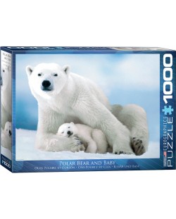 Пъзел Eurographics от 1000 части – Майка и бебе полярни мечки