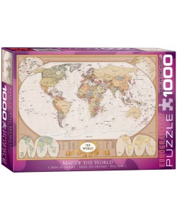Пъзел Eurographics от 1000 части – Световна карта