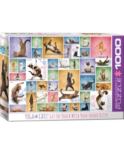Пъзел Eurographics от 1000 части - Йога котки