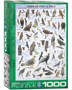 Пъзел Eurographics от 1000 части –  Грабливи птици и сови