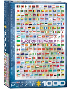 Пъзел Eurographics от 1000 части - Световни флагове