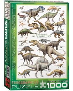 Пъзел Eurographics от 1000 части – Мезозойски динозаври