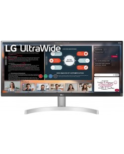 Монитор LG - 29WN600-W, 29" UltraWide, 2560x1080, бял