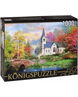Пъзел Königspuzzle от 1000 части - Църква в парка