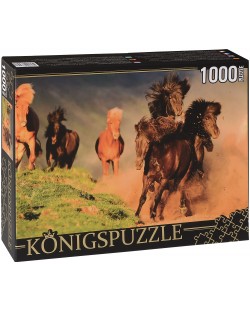 Пъзел Königspuzzle от 1000 части - Препускащи коне