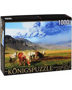 Пъзел Königspuzzle от 1000 части - Коне в низината