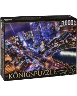 Пъзел Königspuzzle от 1000 части - Нощен Лас Вегас