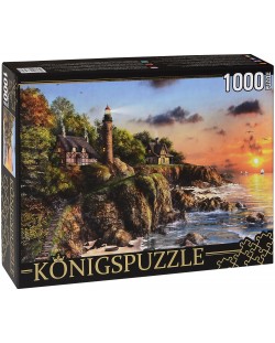 Пъзел Königspuzzle от 1000 части - Фар на брега