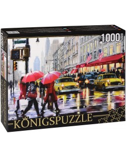 Пъзел Königspuzzle от 1000 части - Дъжд в Ню Йорк