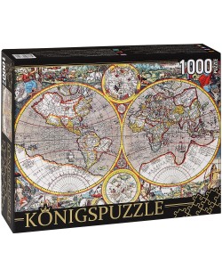 Пъзел Königspuzzle от 1000 части - Стара карта на света
