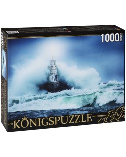 Пъзел Königspuzzle от 1000 части - Фар в буря