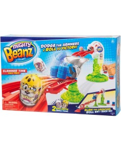 Игрален комплект Moose Mighty Beanz - Разбиваща писта с 2 ексклузивни бобчета