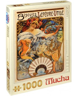Пъзел D-Toys от 1000 части – Бисквити Lefevre-Utile, Алфонс Муха