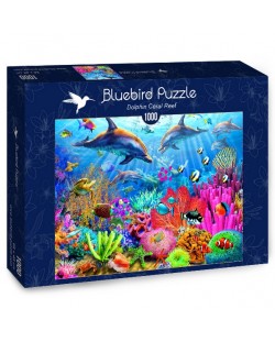 Пъзел Bluebird от 1000 части - Коралов риф с делфини