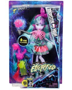 Комплект Mattel Monster High - Electrified Monstrous Hair Ghouls, с кукла Тулайла