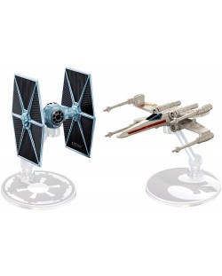 Комплект звездни кораби Mattel Hot Wheels Star Wars - Rogue One, Tie Fighter vs X-Wing