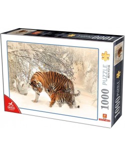 Пъзел Deico Games от 1000 части - Тигри