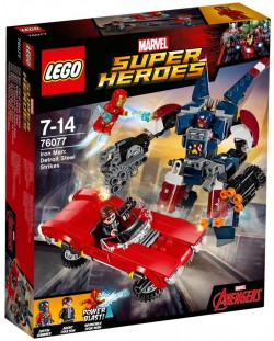 Конструктор Lego Marvel Super Heroes - Железният човек: Нападението на Стоманата от Детройт (76077)