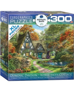 Пъзел Eurographics от 300 XL части - Къщичката на белите лебеди, Доминик Дейвисън