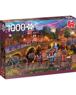 Пъзел Jumbo от 1000 части - Каналите на Амстердам