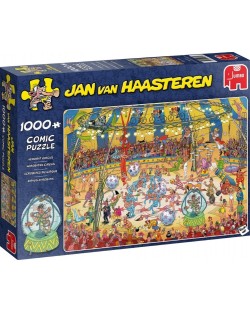 Пъзел Jumbo от 1000 части - Акробати в цирка, Ян ван Хаастерен