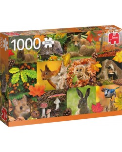 Пъзел Jumbo от 1000 части - Есенни животни