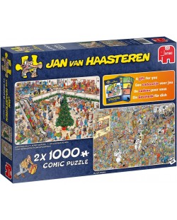 Пъзел Jumbo от 2 x 1000 части - Празнично пазаруване, Ян ван Хаастерен