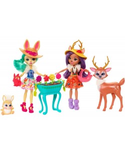Игрален комплект Mattel Enchantimals - Магическата градина на Danessa Deer и Fluffy Bunny
