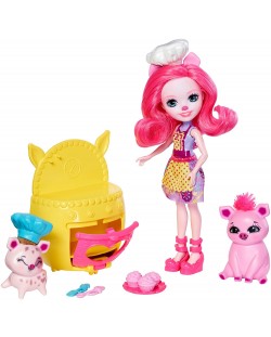 Игрален комплект Mattel Enchantimals - Да печем с приятели, с Petya Pig, Streusel и Nisha