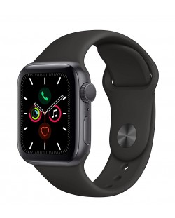 Смарт часовник Apple - S5, 40mm, сив с черна каишка
