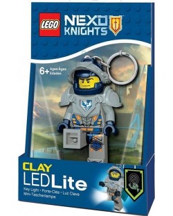 Мини ключодържател Lego Nexo Knights - Clay, с LED светлина