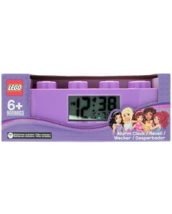 Настолен часовник Lego Wear - Friends Brick Clock, лилав, с будилник
