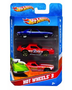 Комплект метални колички Mattel - Hot Wheels, 3 броя
